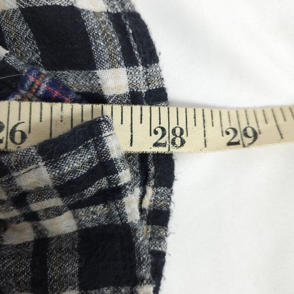 FREE PEOPLE Womens Small Plaid Flannel Catch Up with Me Cotton Button Down Shirt - Picture 7 of 7